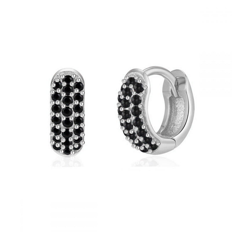 European and American Classic Ins Style Color Zircon Light Luxury Heavy Industry Round Ear Buckle Trendy high quality 24K Gold Plated Earrings