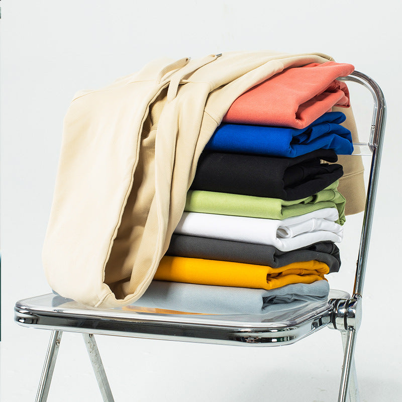 Hooded Sweater | Non-Deformable Pure Cotton Sweater Xinjiang Cotton Shoulder Pullover Autumn and Winter Solid Color ins Street Tide Hoodie