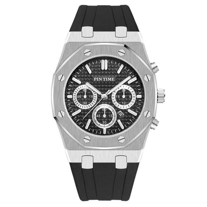 Foreign Trade Products: Men's Watch with Three Dials, Multi-Functional, Sports, Waterproof, Men's Fashion Casual Watch, Cross-Border Hot-Selling Item