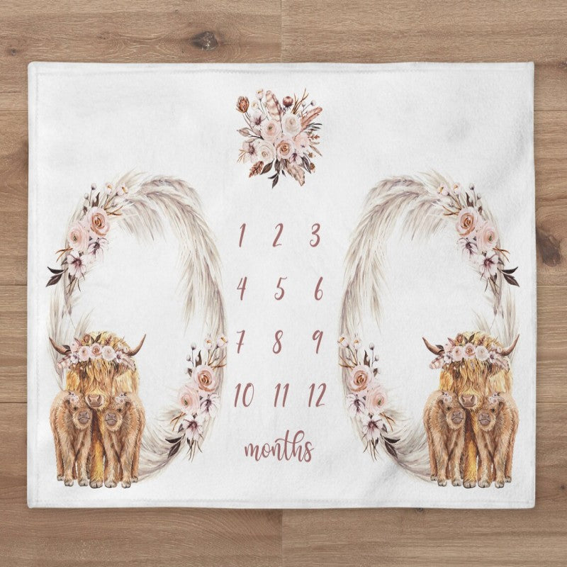 Twins Milestone Photography Blanket Flannel Blanket with Frame Baby Photo Blanket Baby Growth Memorial Blanket