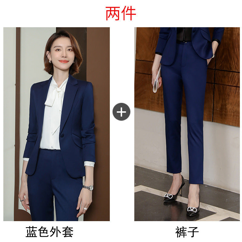 2023 autumn and winter professional style suit female manager professional attire temperament goddess fan sense suit suit pink small suit