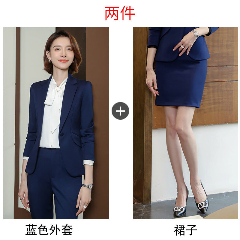 2023 autumn and winter professional style suit female manager professional attire temperament goddess fan sense suit suit pink small suit