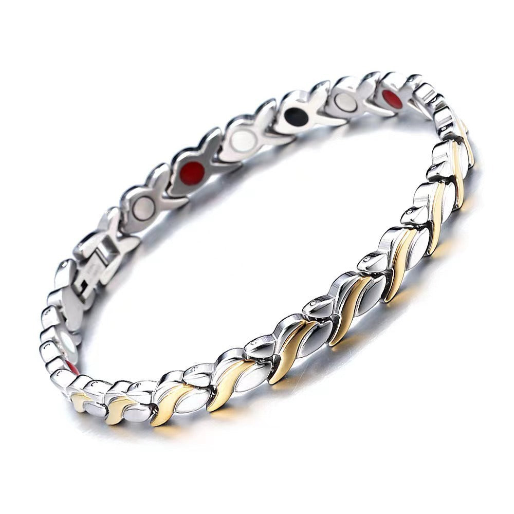 Temu Cross-Border Detachable Magnetic Bracelet European and American Fashion Unisex Couple Magnetic Bracelet Adjustable Watch Chain