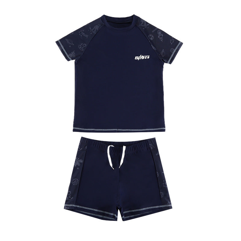 Cross-border Swimwear Children's Swimwear Foreign Trade Big Boys Split Swimwear Plus Fat Loose Quick-drying Fat Children