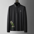 Fat guy lapel long-sleeved T-shirt men's plus size polo shirt fat youth autumn T-shirt bottoming shirt