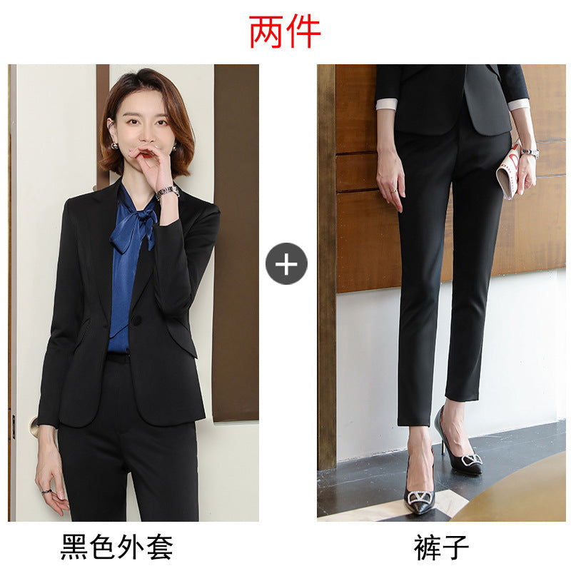 2023 autumn and winter professional style suit female manager professional attire temperament goddess fan sense suit suit pink small suit