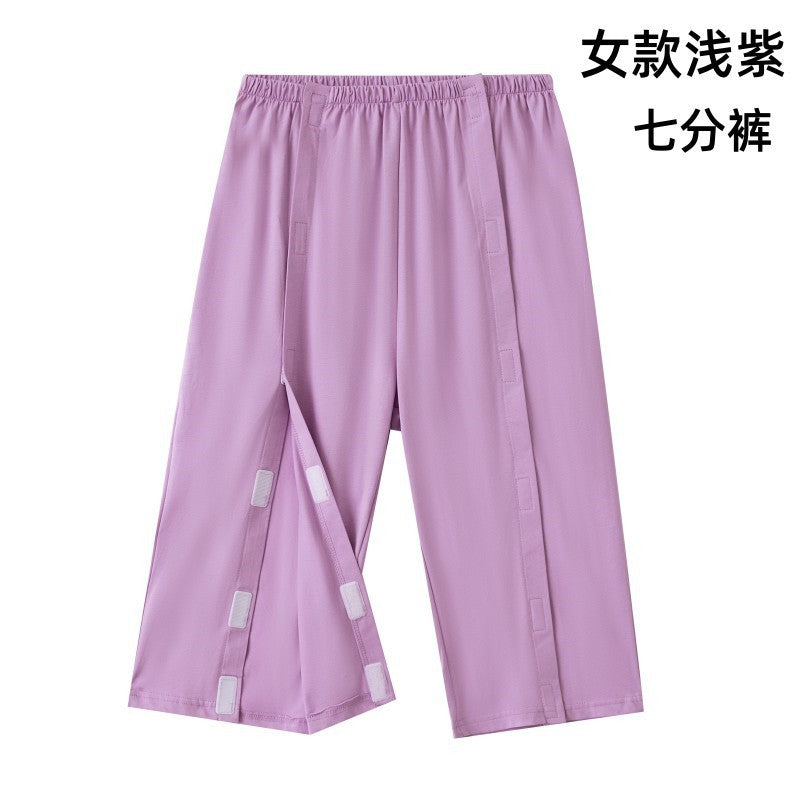 Summer patient care clothing easy to put on and take off hospital gown short sleeve cotton middle-aged and elderly medical clothing fracture clothing wholesale