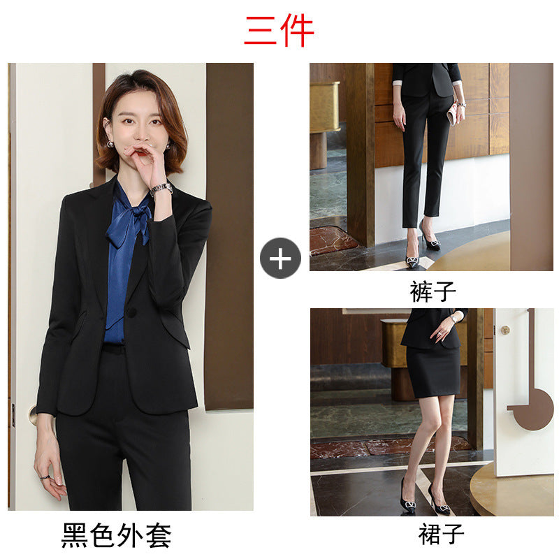 2023 autumn and winter professional style suit female manager professional attire temperament goddess fan sense suit suit pink small suit