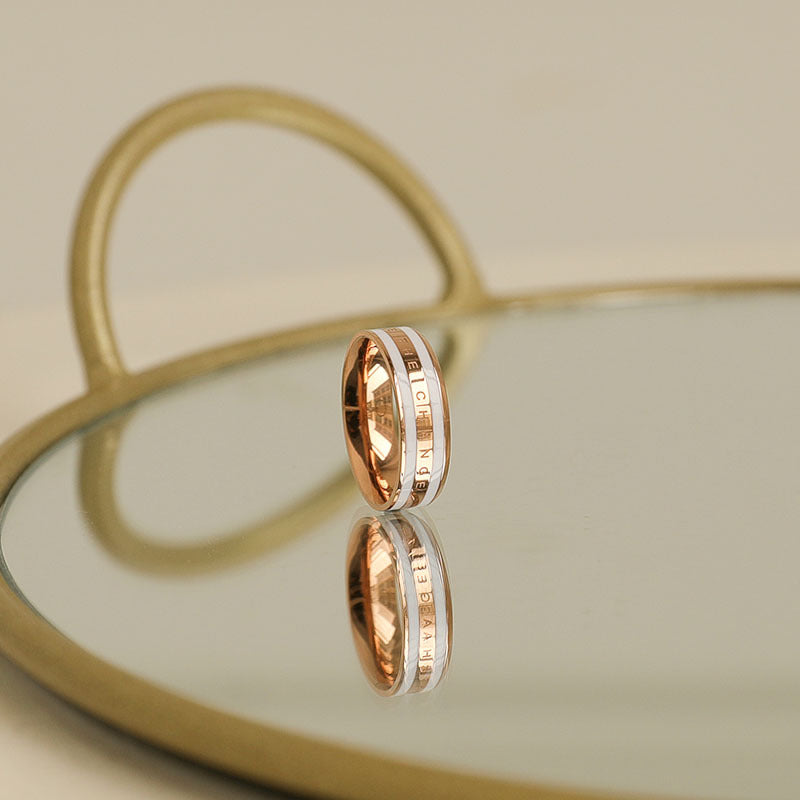 Japanese and Korean dw ring fashion explosion lovers ring 18k rose gold plain ring simple stainless steel ring tide jewelry