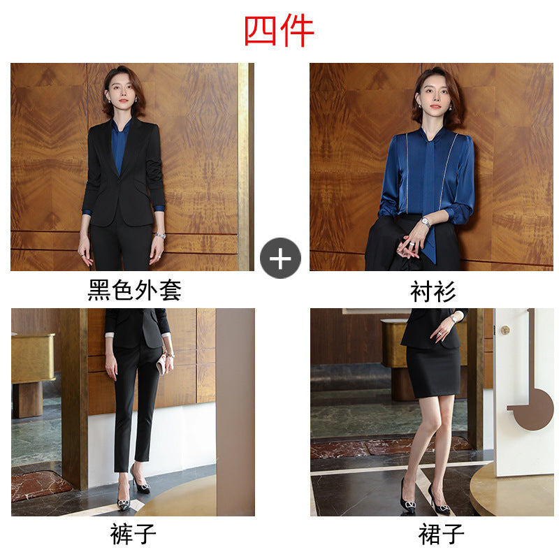 2023 autumn and winter professional style suit female manager professional attire temperament goddess fan sense suit suit pink small suit