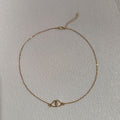 Japanese and Korean Style Ins Cold Style Metal Alloy Peach Heart Double Heart Necklace Women's Ring-Link Small Love Necklace