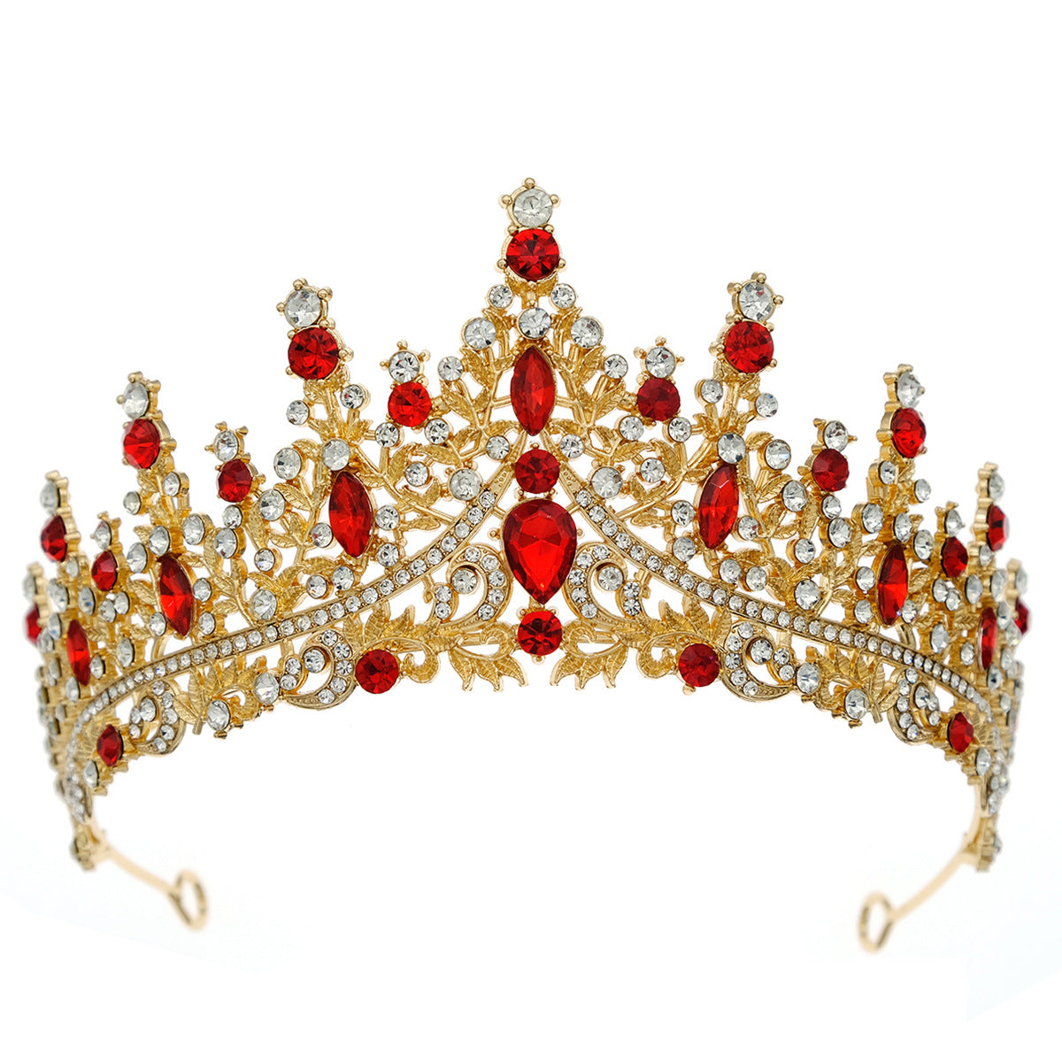 European and American Bride Jewelry Three-piece Suit High-class Dance Wedding Jewelry Alloy Diamond Crown Necklace Earrings suit