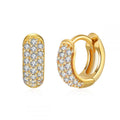 European and American Classic Ins Style Color Zircon Light Luxury Heavy Industry Round Ear Buckle Trendy high quality 24K Gold Plated Earrings
