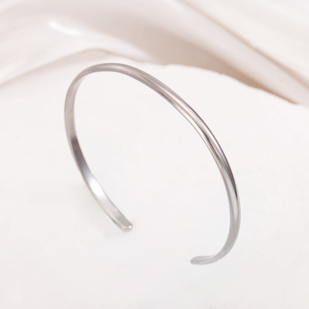 Cross-Border Fashion Personalized Electroplated Non-Fading Women's Bracelet with a Light Luxury and High-End Feel, Open Ring-Shaped Simple Bracelet
