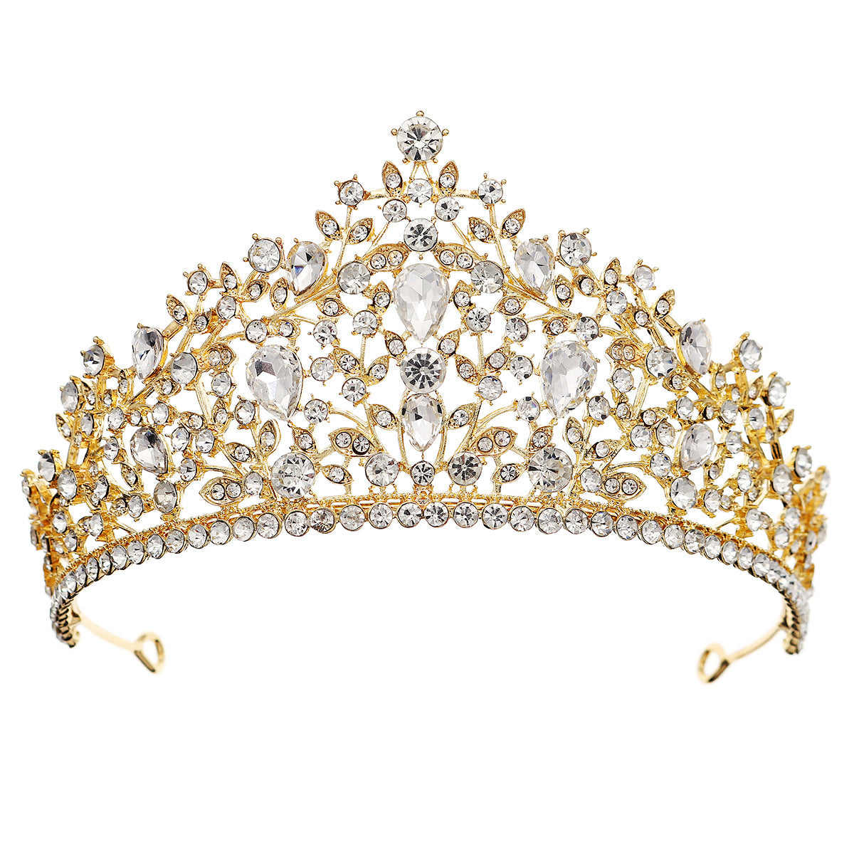 European and American All-match Bride Wedding Hair Accessories Light Luxury Full Diamond Birthday Party Crown Baroque Vintage Rhinestone Crown