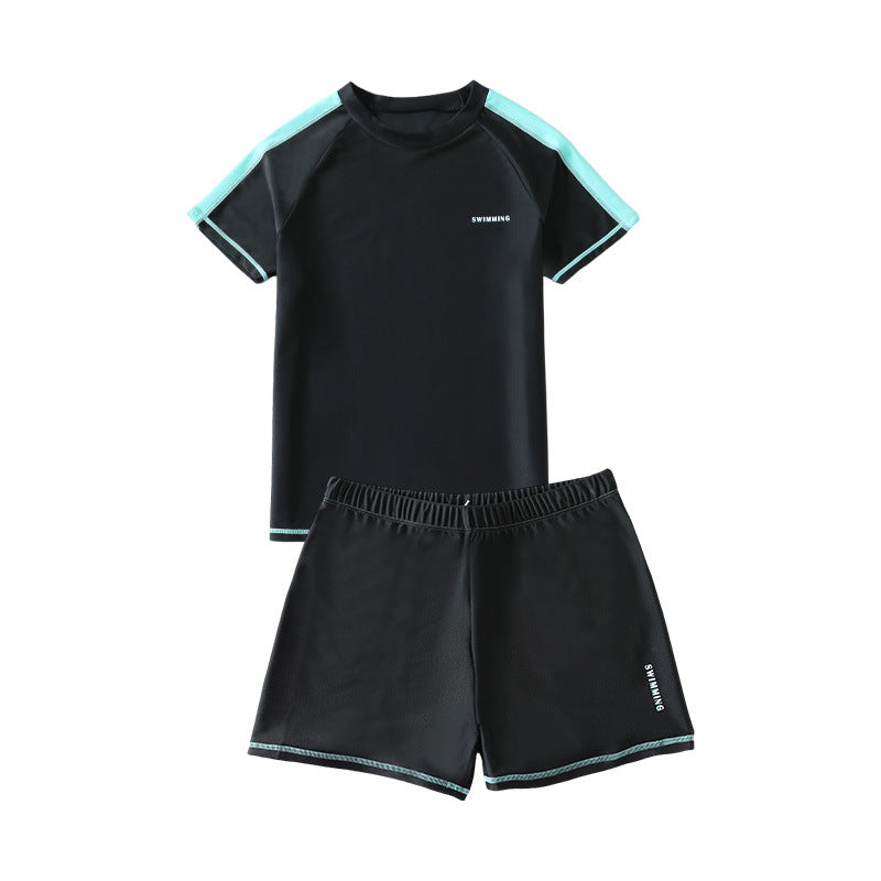 Cross-border Swimwear Children's Swimwear Foreign Trade Big Boys Split Swimwear Plus Fat Loose Quick-drying Fat Children