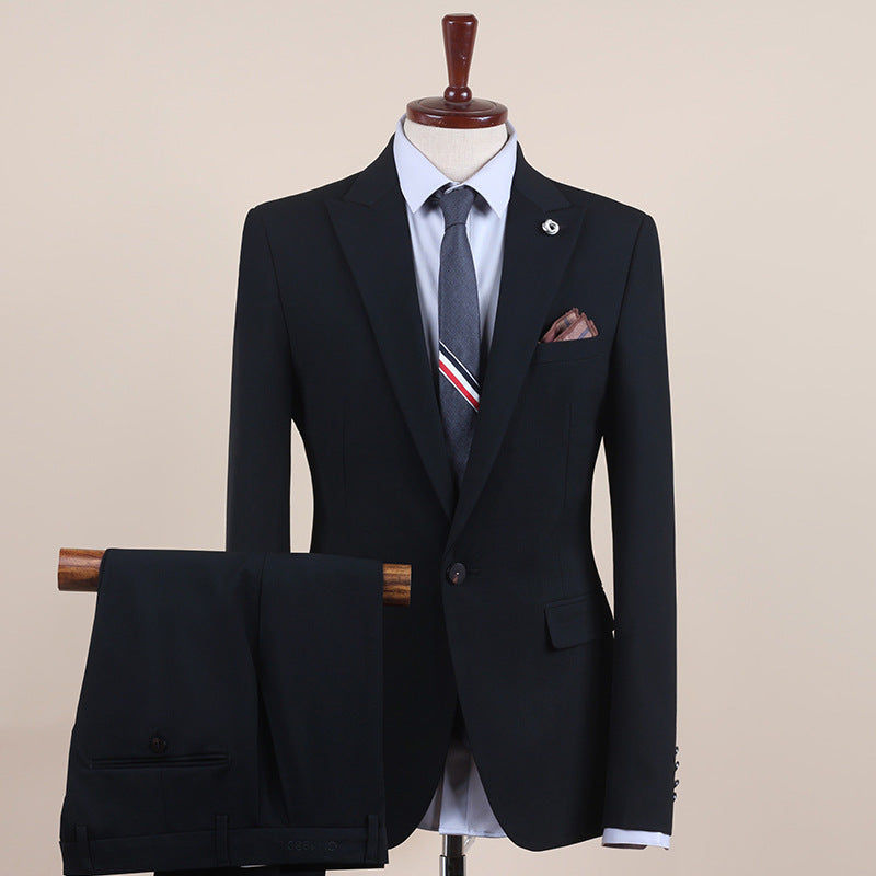 Men's Suit One-Button Three-Piece Set Wedding Groomsman Tuxedo Small Suit Men's Business Formal Wear