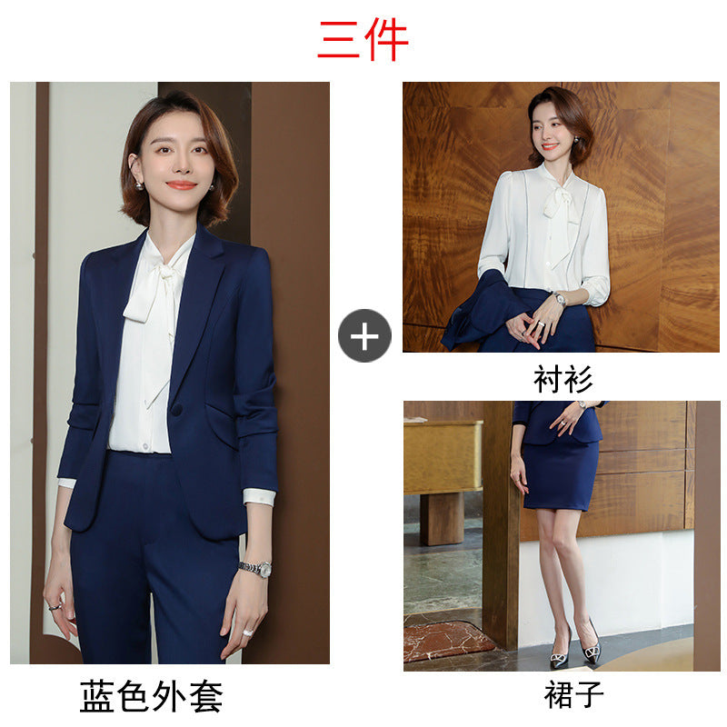 2023 autumn and winter professional style suit female manager professional attire temperament goddess fan sense suit suit pink small suit
