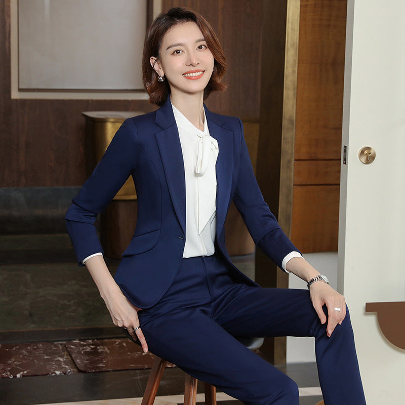 2023 autumn and winter professional style suit female manager professional attire temperament goddess fan sense suit suit pink small suit