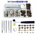 Cross-border boxed 10/15mm coat clothing four-in-one buckle 87-piece tool hammer set brass female and female hidden buckle