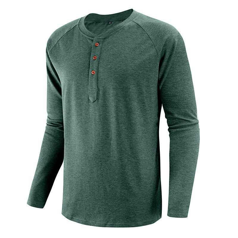 2024 Large Size Men's Long-Sleeved T-Shirt Raglan Sleeve T-Shirt Men's Casual Breathable Versatile Slim Fit Moisture-Wicking