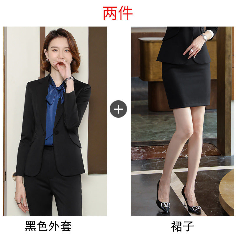 2023 autumn and winter professional style suit female manager professional attire temperament goddess fan sense suit suit pink small suit