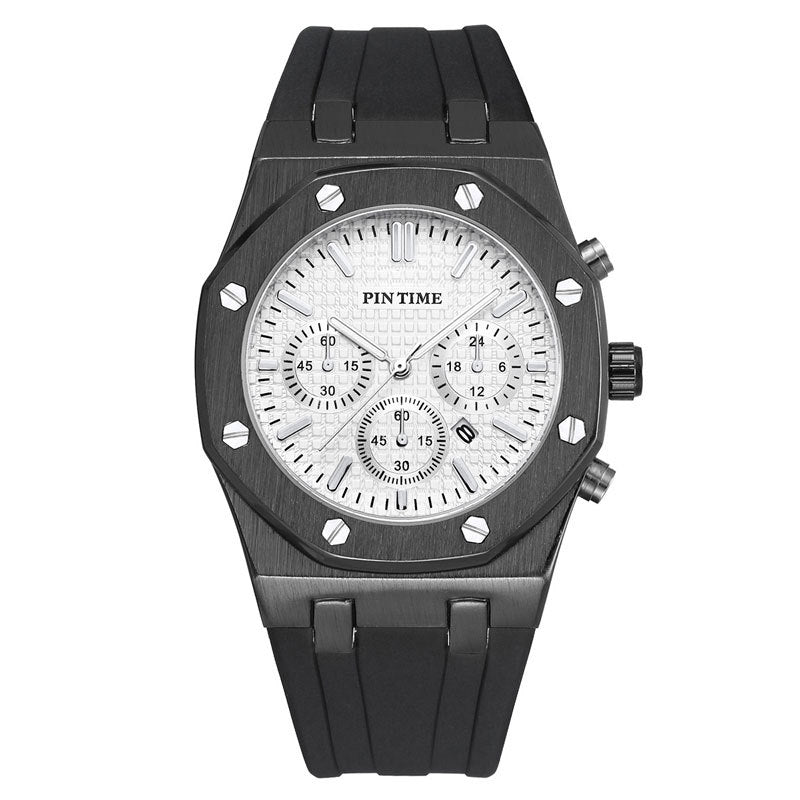 Foreign Trade Products: Men's Watch with Three Dials, Multi-Functional, Sports, Waterproof, Men's Fashion Casual Watch, Cross-Border Hot-Selling Item