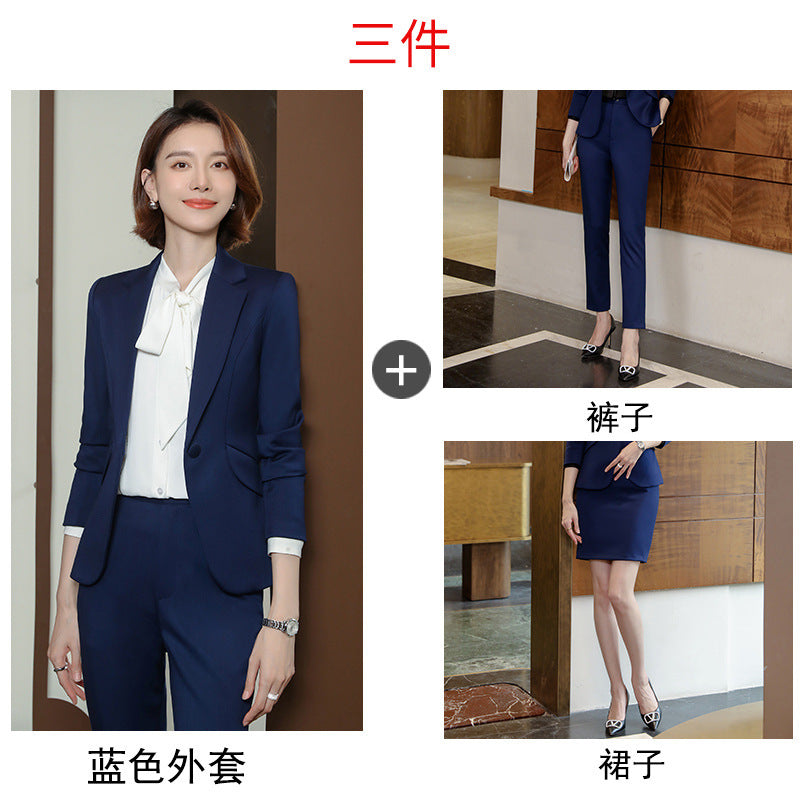 2023 autumn and winter professional style suit female manager professional attire temperament goddess fan sense suit suit pink small suit