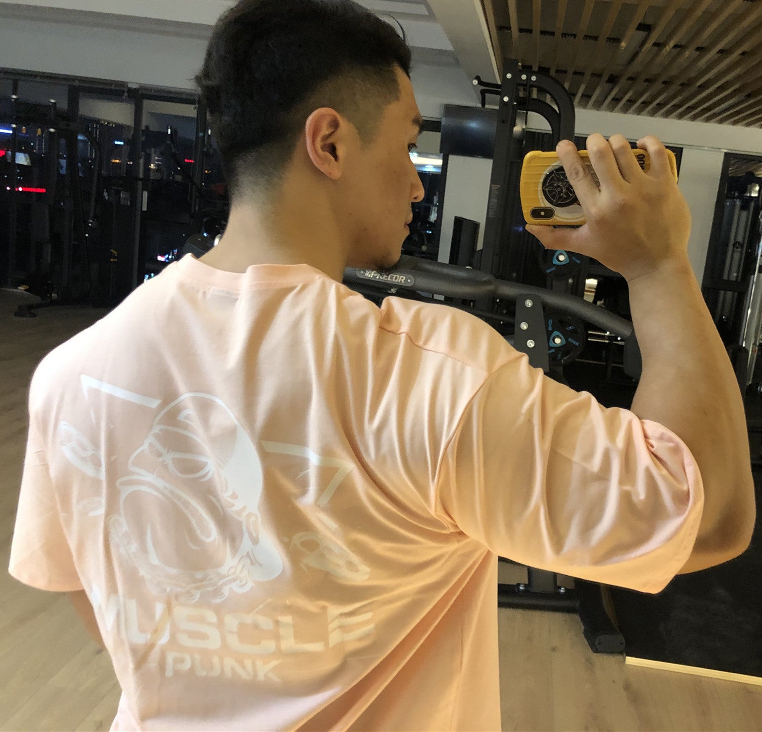 MUSCLE PUNK Original Loose plus size Half-sleeved T-shirt Men's Fashion Brand Printed Fitness Crewneck Top Short-sleeved