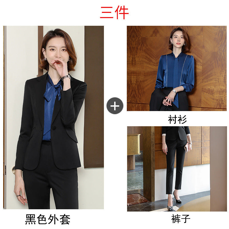 2023 autumn and winter professional style suit female manager professional attire temperament goddess fan sense suit suit pink small suit