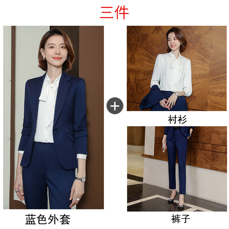 2023 autumn and winter professional style suit female manager professional attire temperament goddess fan sense suit suit pink small suit