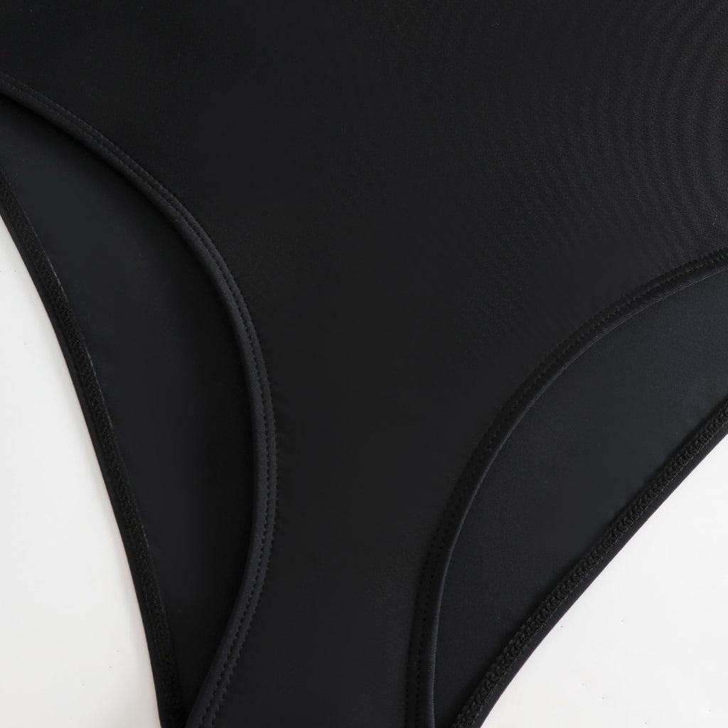 New Sexy Solid Color Backless Bikini, Transparent Mesh Swimsuit, European and American Amazon One-Piece Swimsuit for Women, Cross-Border Bikini