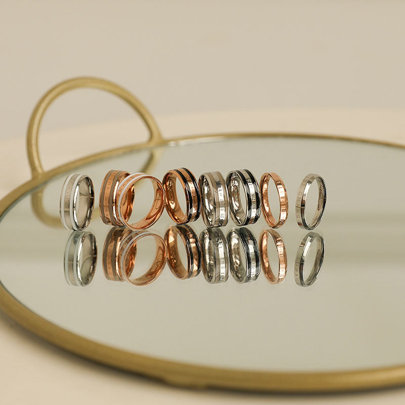 Japanese and Korean dw ring fashion explosion lovers ring 18k rose gold plain ring simple stainless steel ring tide jewelry