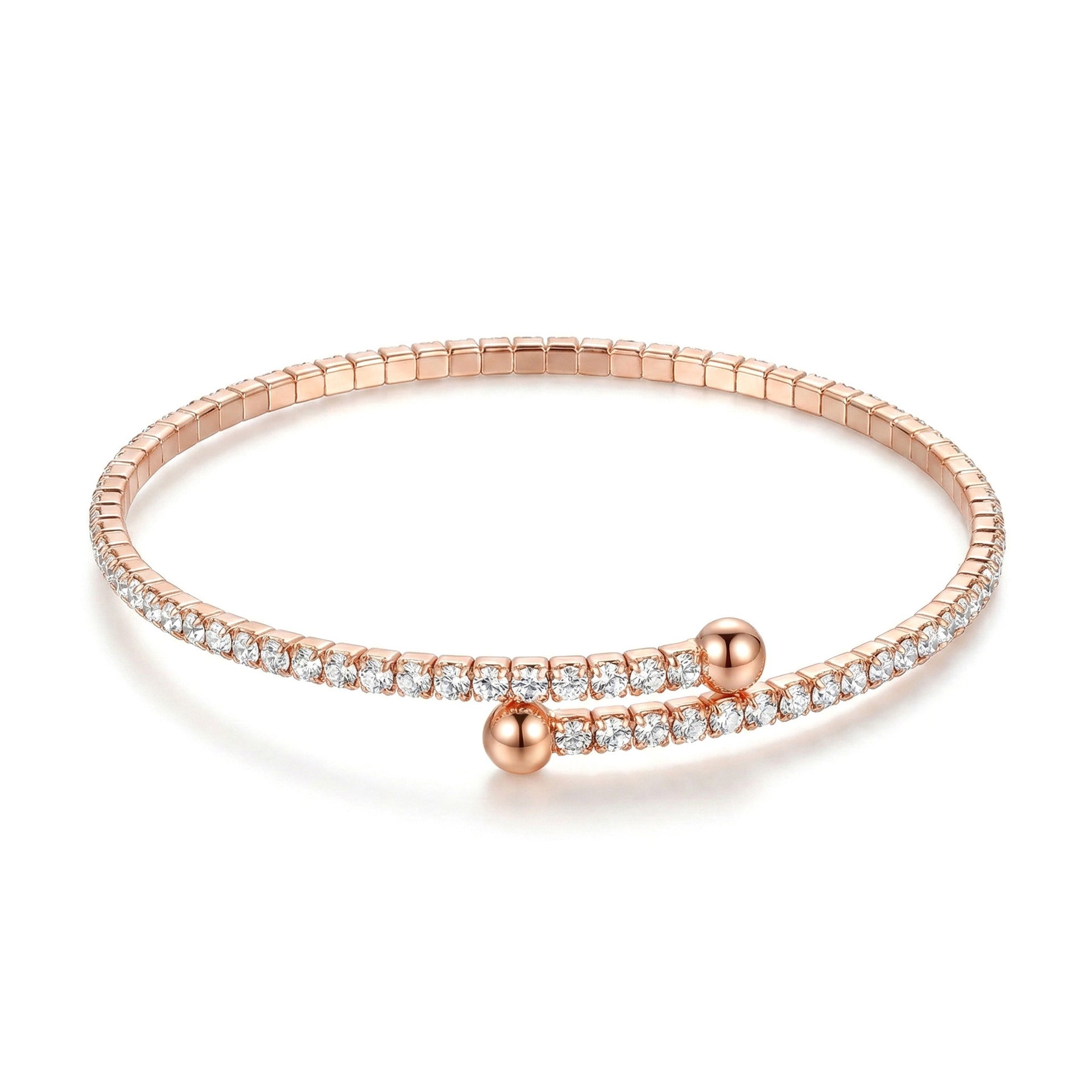 Cross-Border Dropshipping European and American Ins Internet Celebrity Stacked Bracelets, Versatile Rhinestone Bracelets for Daily Use, Fine Ring-Shaped Open Bracelets