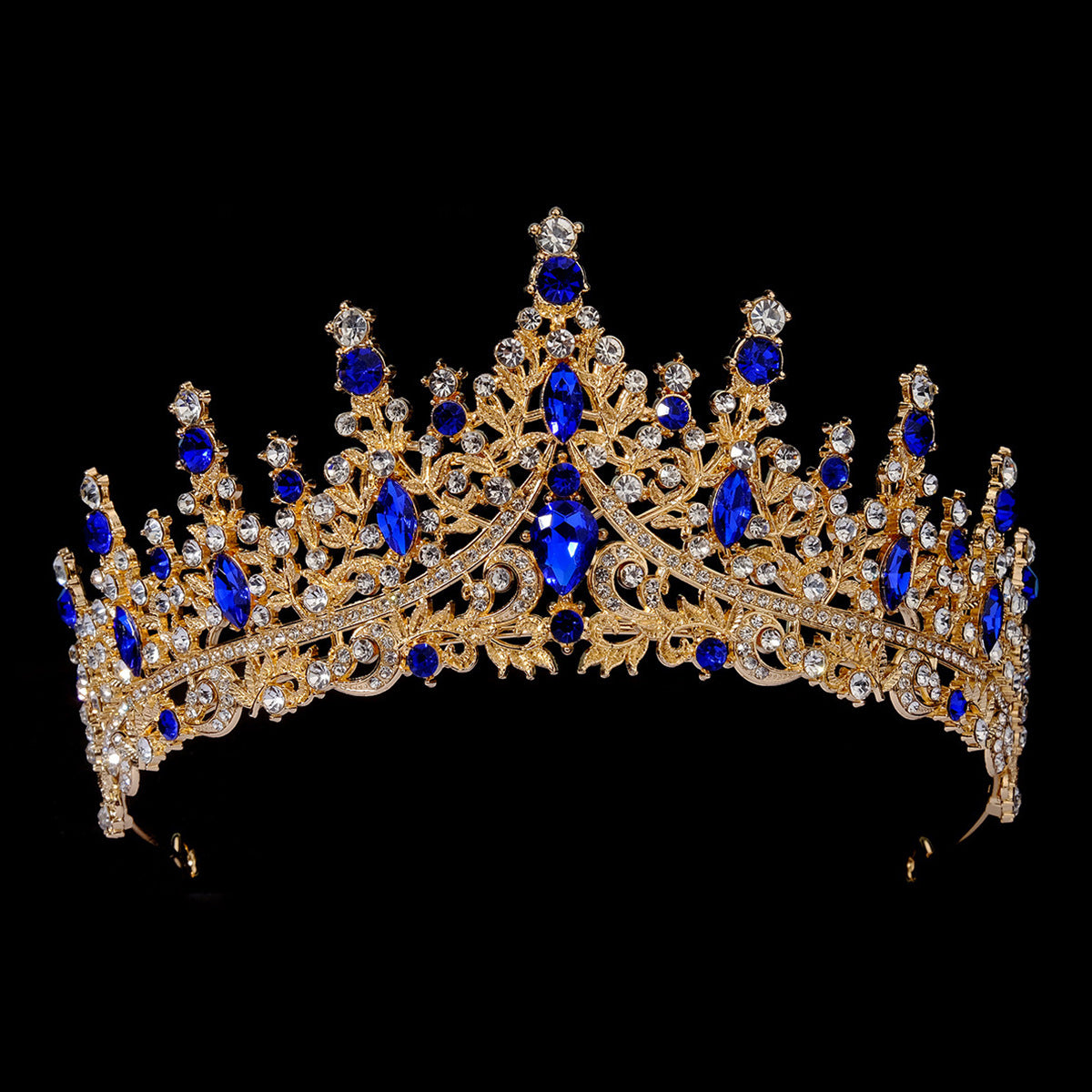 European and American Bride Jewelry Three-piece Suit High-class Dance Wedding Jewelry Alloy Diamond Crown Necklace Earrings suit