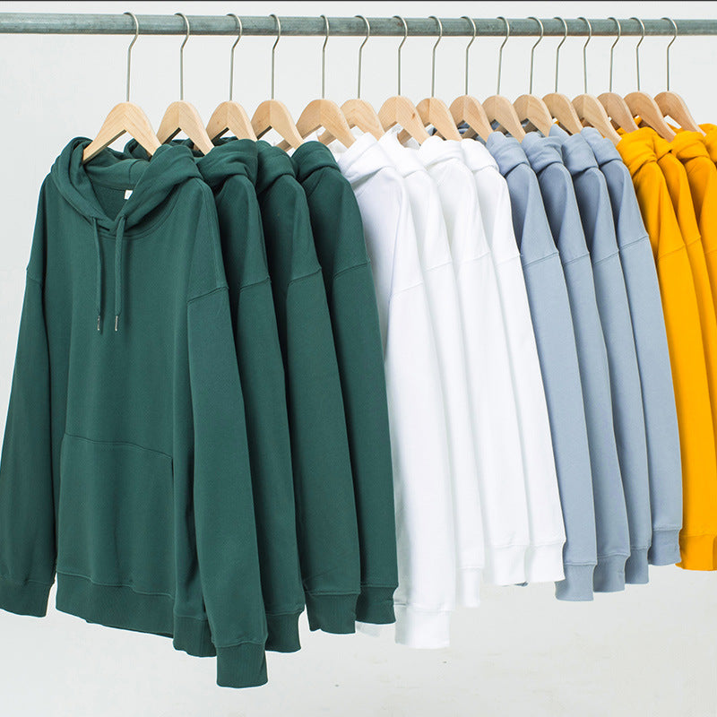 Hooded Sweater | Non-Deformable Pure Cotton Sweater Xinjiang Cotton Shoulder Pullover Autumn and Winter Solid Color ins Street Tide Hoodie