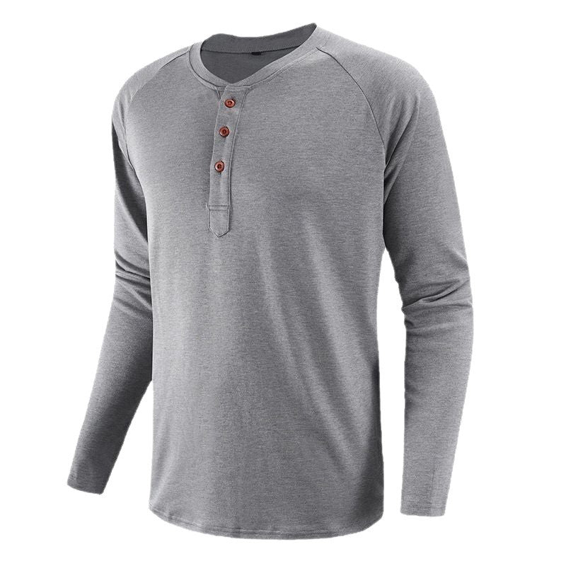 2024 Large Size Men's Long-Sleeved T-Shirt Raglan Sleeve T-Shirt Men's Casual Breathable Versatile Slim Fit Moisture-Wicking