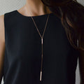 European and American Foreign Trade Jewelry Simple Two Metal Stick Short Necklace Ins Cold Wind Double Stick Pendant Necklace
