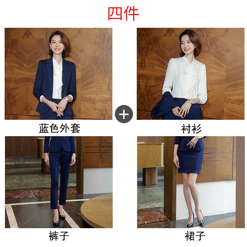2023 autumn and winter professional style suit female manager professional attire temperament goddess fan sense suit suit pink small suit