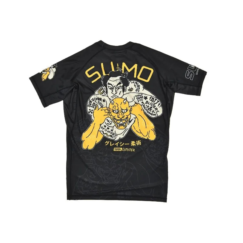 2026 Japanese Hannya Theme Anti-Abrasion Shirt, Jiu-Jitsu Training Suit, High Elasticity and Breathable Men's Sports T-Shirt