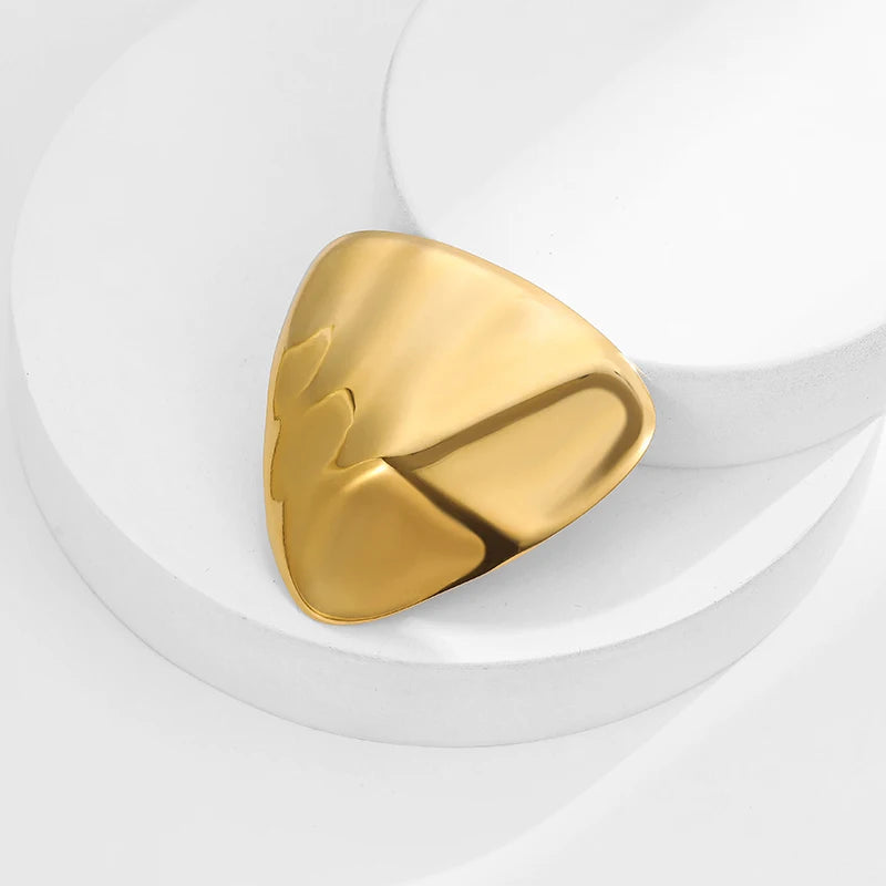 Loe | Stainless Steel Geometric Brooch New Plated 18k Gold Clothing Accessories High Quality Irregular Jewelry