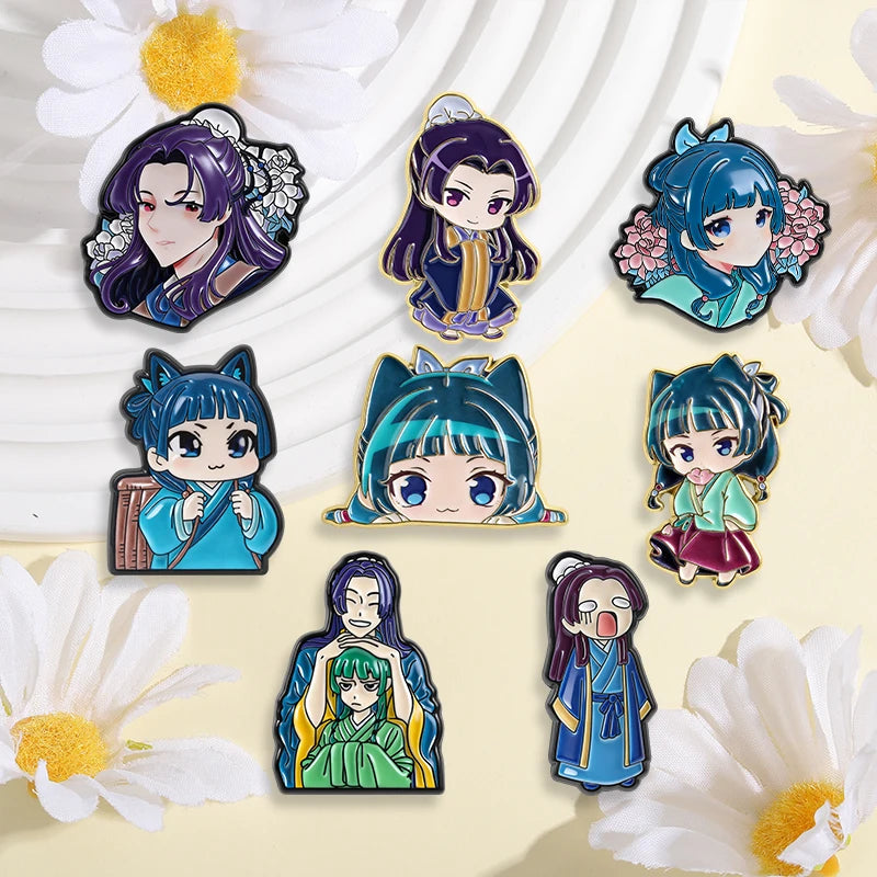 Maomao Light Novel Brooch Enamel Pins  Cute Japanese Anime Cartoon Character Brooches Lapel Badge Jewelry Gift for Fans Friends