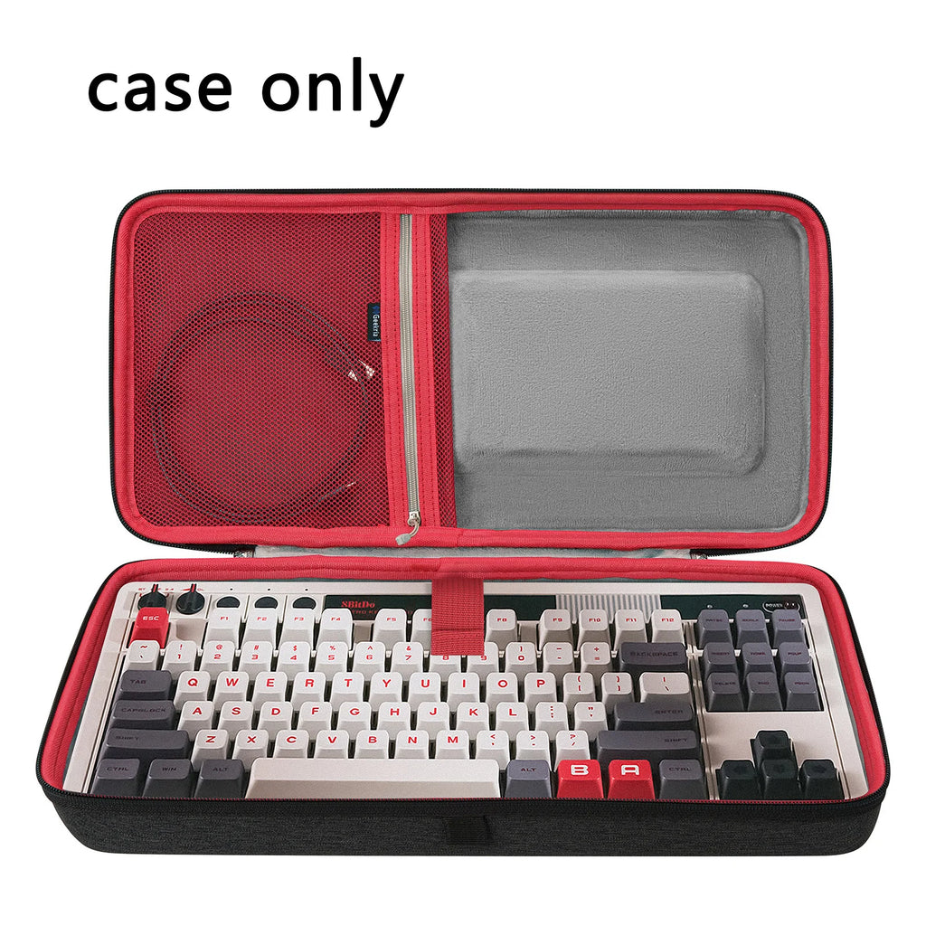 Geekria Keyboard Case Compatible with 8Bitdo Retro Mechanical Keyboard Dual Super Programmable Keys Against Drops, Dust, Bumps