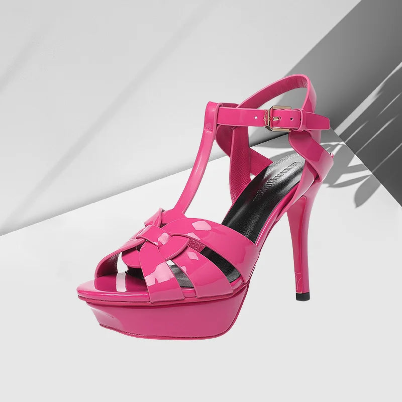 2024 New 10cm High Heel Sexy Fashion Fish Mouth Waterproof Platform Spring/Summer Fine Heel Sandals Steel Pole Dance Striptease