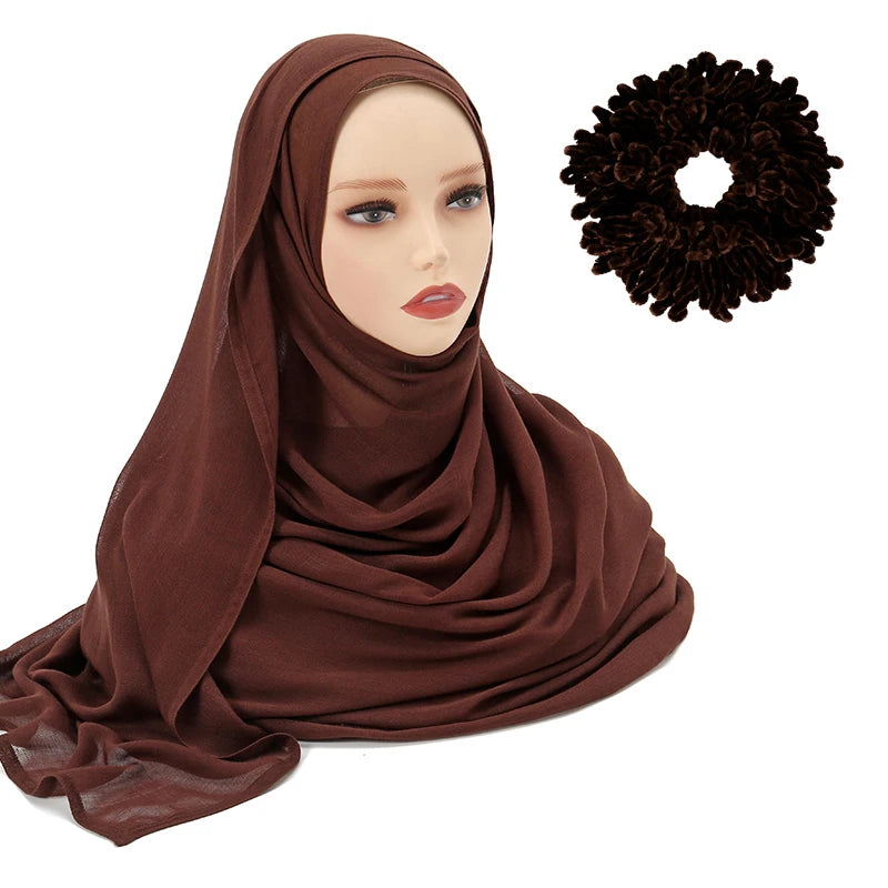 Fashion Modal Hijab Rayon Cotton Shawls Muslim Hijabs For Women Plain Scarf Big Size Headscarf Islamic Turban Headband 190*85cm