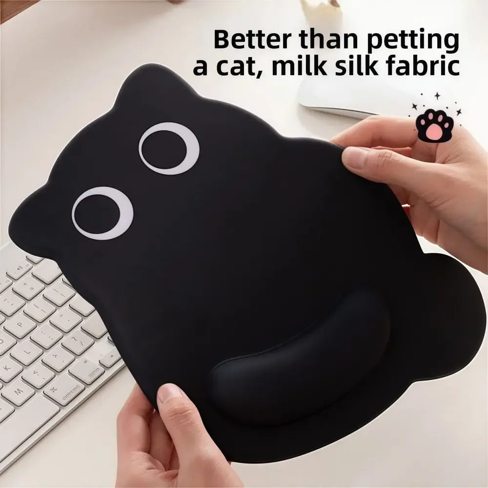 Big-eyed Cat Mouse Pad Non-Slip Comfortable Wrist Rest Typing Pad Dirt-resistant Soft Ergonomic Mouse Pad For Computer Office