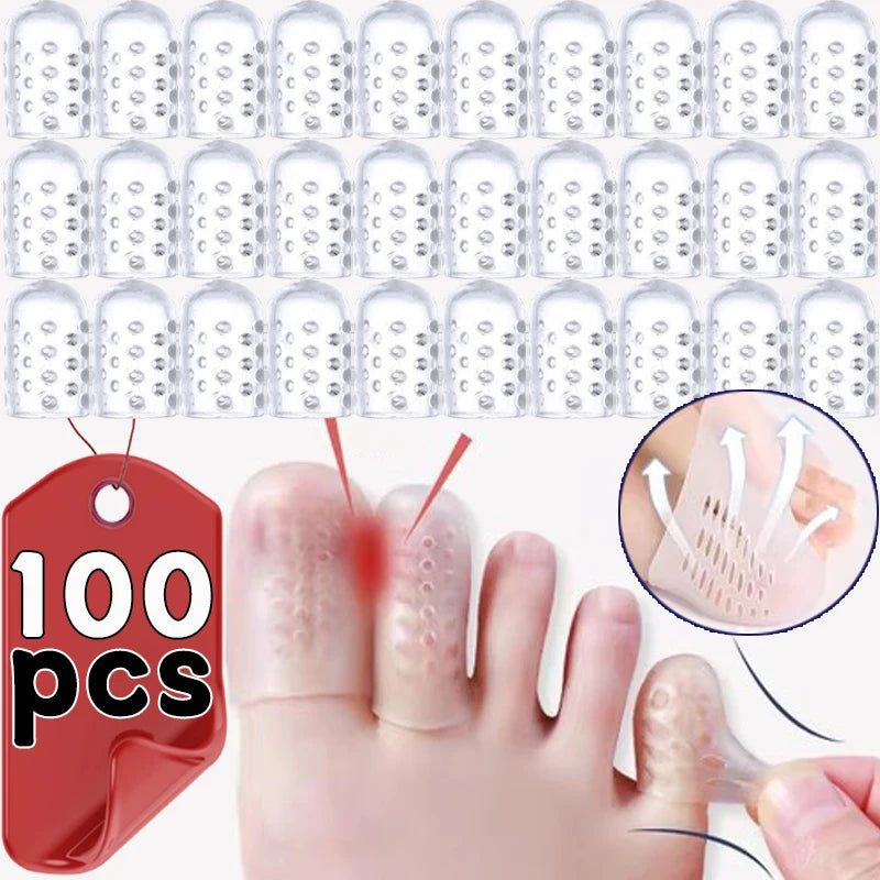 Silicone Toe Protector Sleeves Breathable Anti-Friction Toe Cap Pain Relief for Blisters Prevention Running Hiking Shoe Care Kit