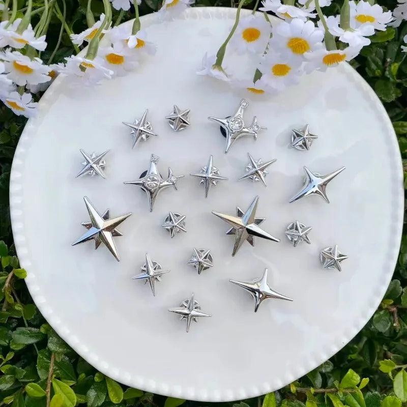 18pcs/Set Detachable Punk Style Metal Rivets Decorative Buckles For Garden Shoes & Hole Shoes New