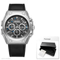 MEGIR Blue Watch Men Stainless Steel Dress Wrist Watch Man Waterproof Chronograph Quartz Watches Relogio Masculino часы мужские