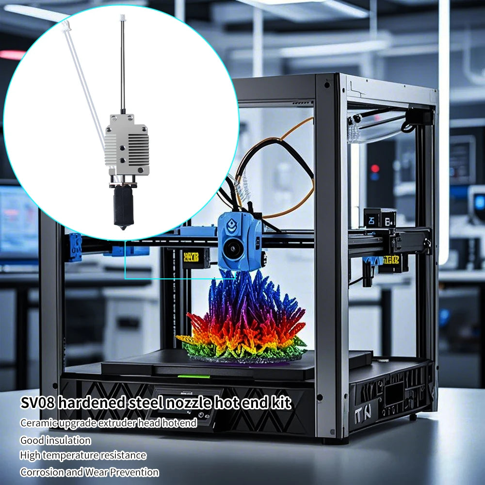 For SV08 Upgraded Hardened Steel Nozzle HotEnd Kit High Temperature Resistance WearPrevention For SV08 3D Printer